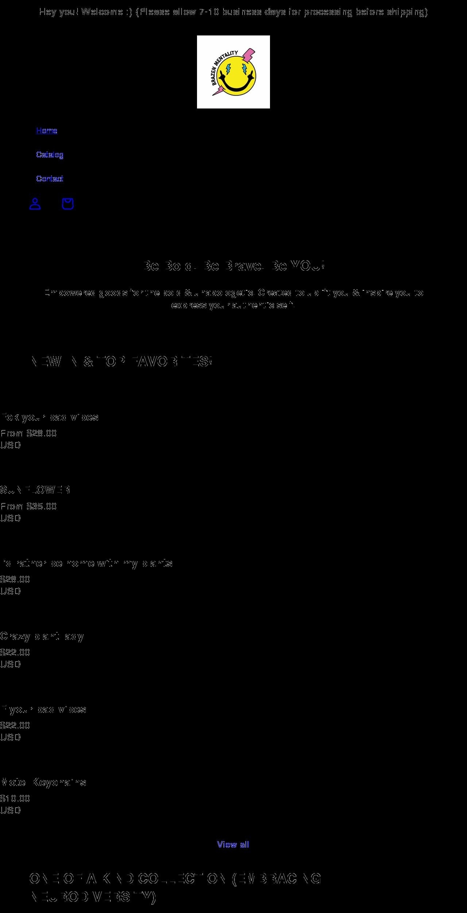 brazenmentality.com shopify website screenshot