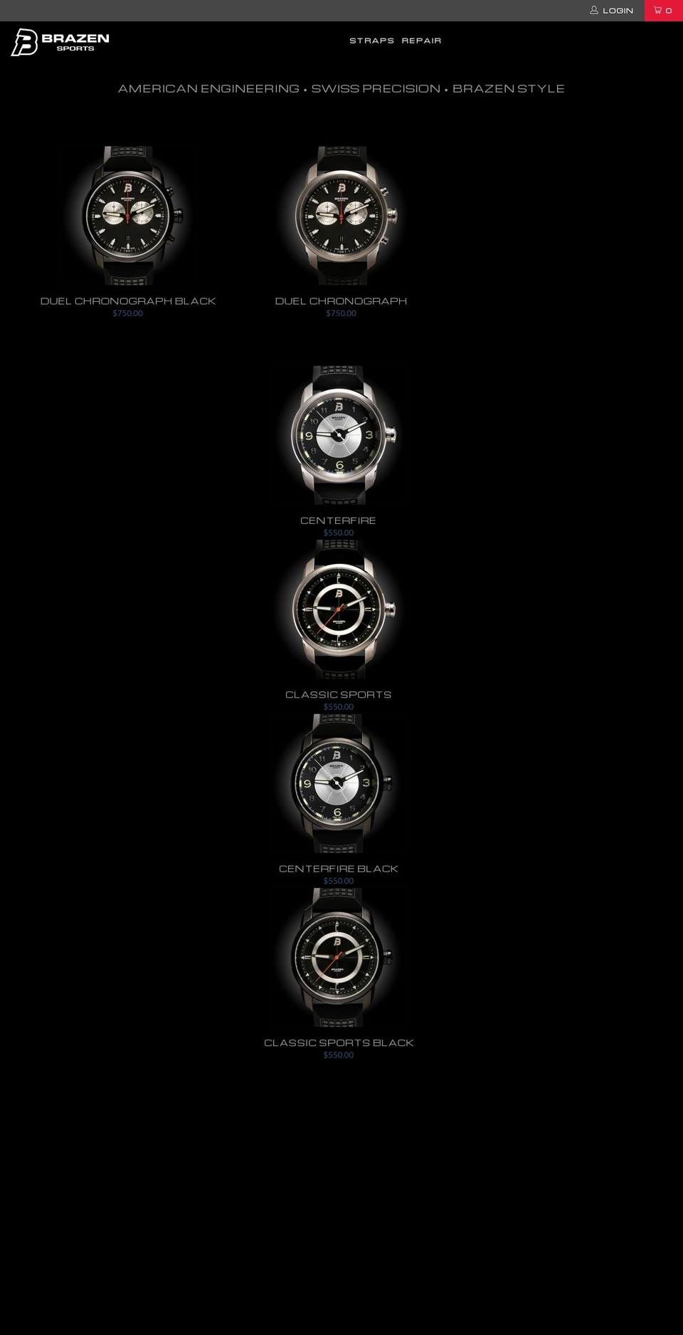 brazensports.com shopify website screenshot