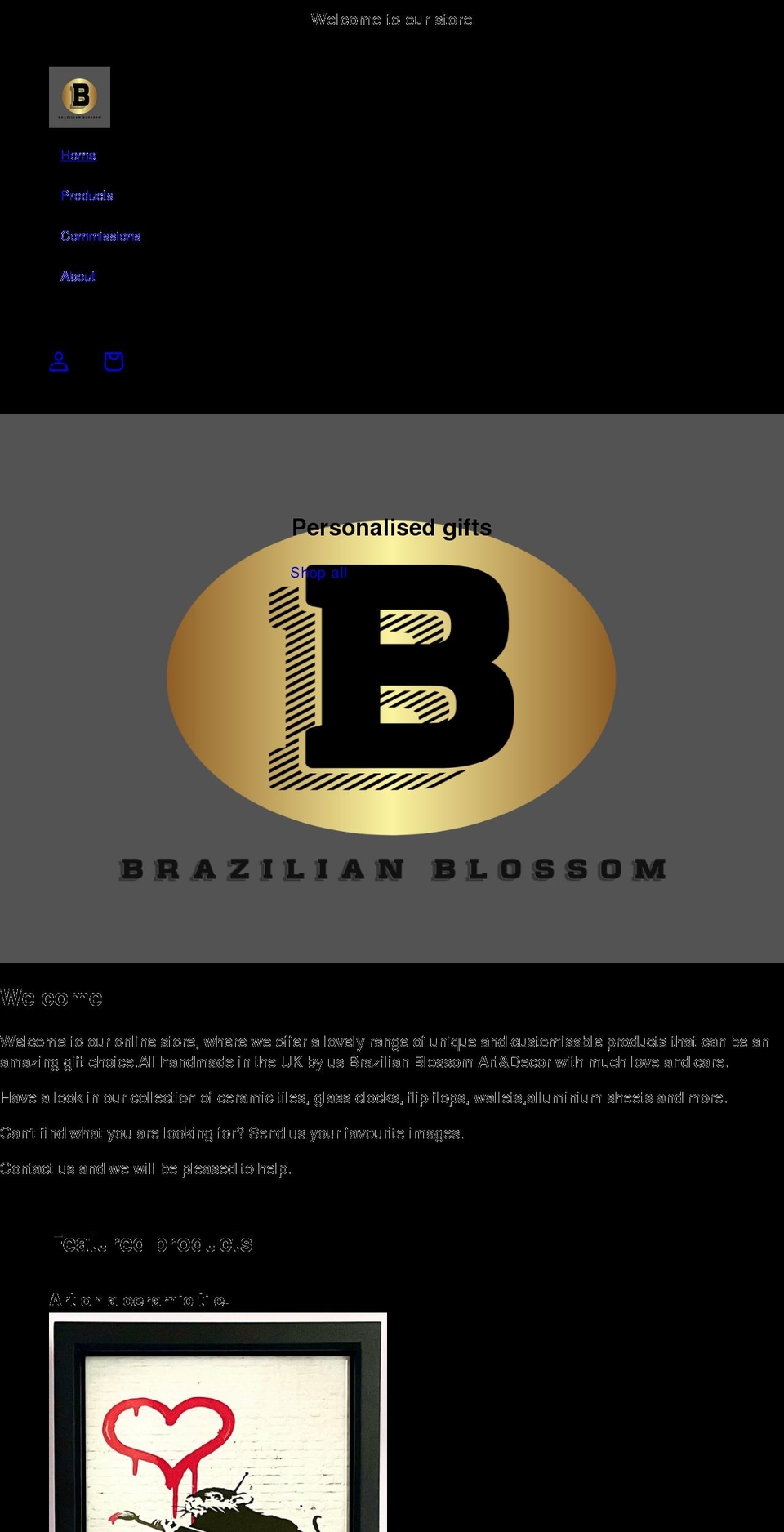 brazilianblossom.com shopify website screenshot