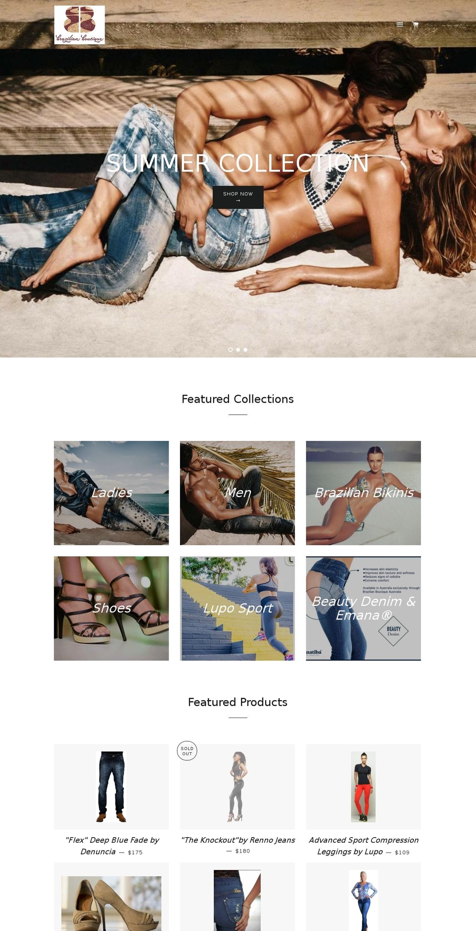 brazilianboutique.com.au shopify website screenshot