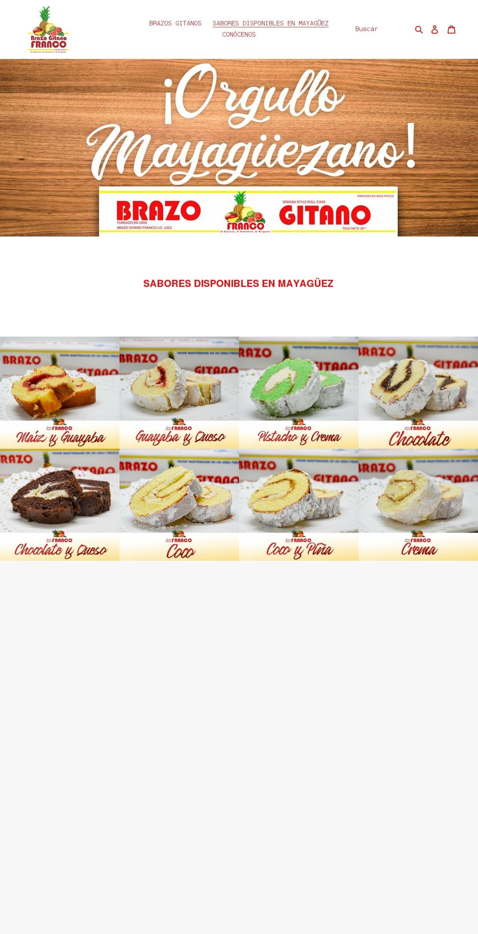 brazo-gitano-franco.myshopify.com shopify website screenshot