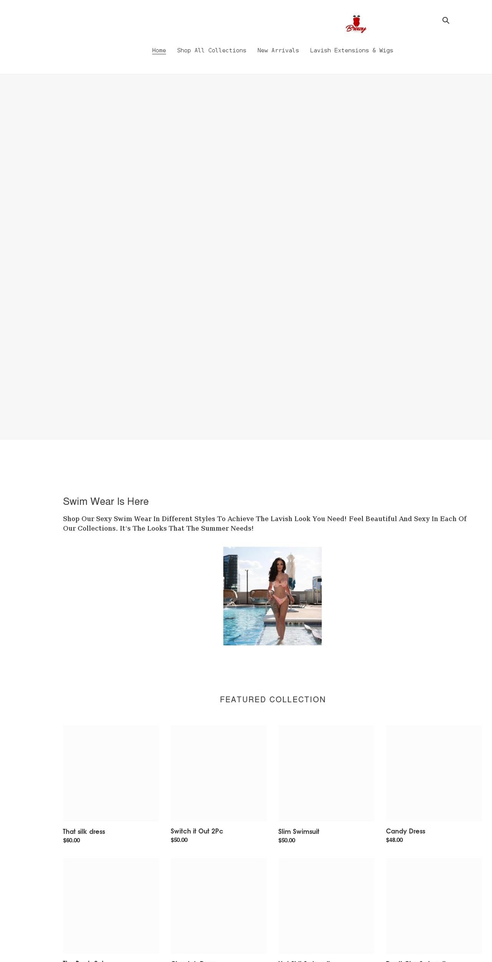 brazycollections.com shopify website screenshot