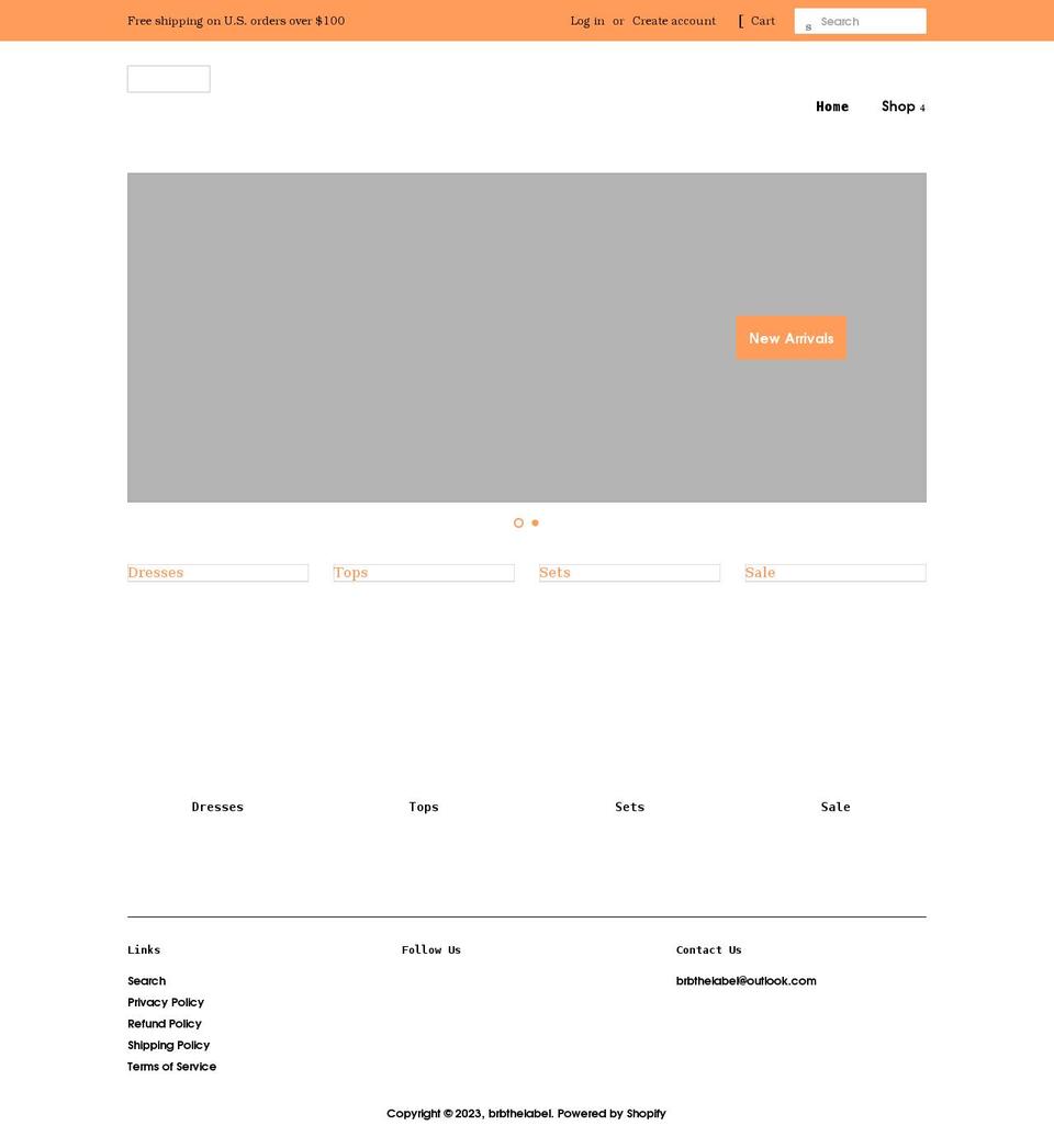 brbthelabel.com shopify website screenshot