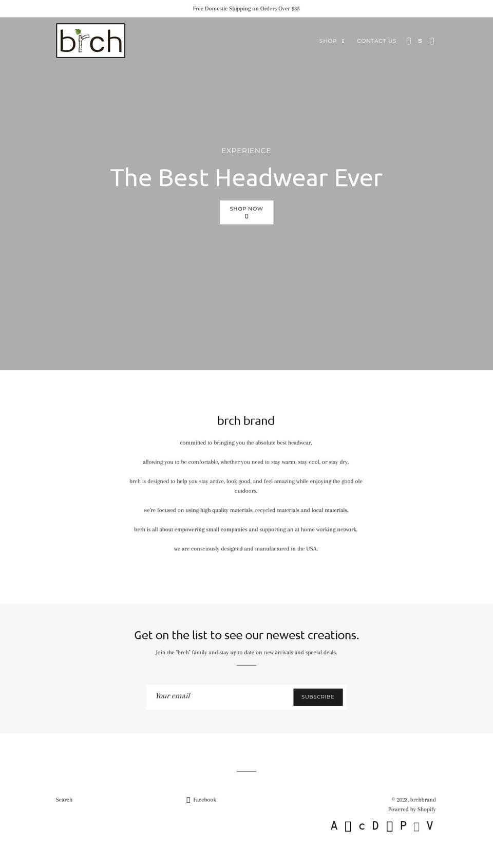 brchbrand.com shopify website screenshot