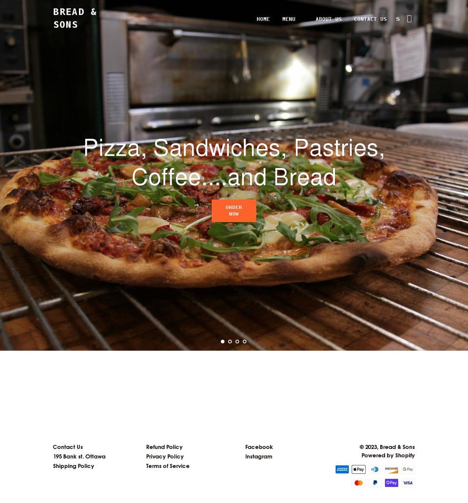 breadandsons.com shopify website screenshot