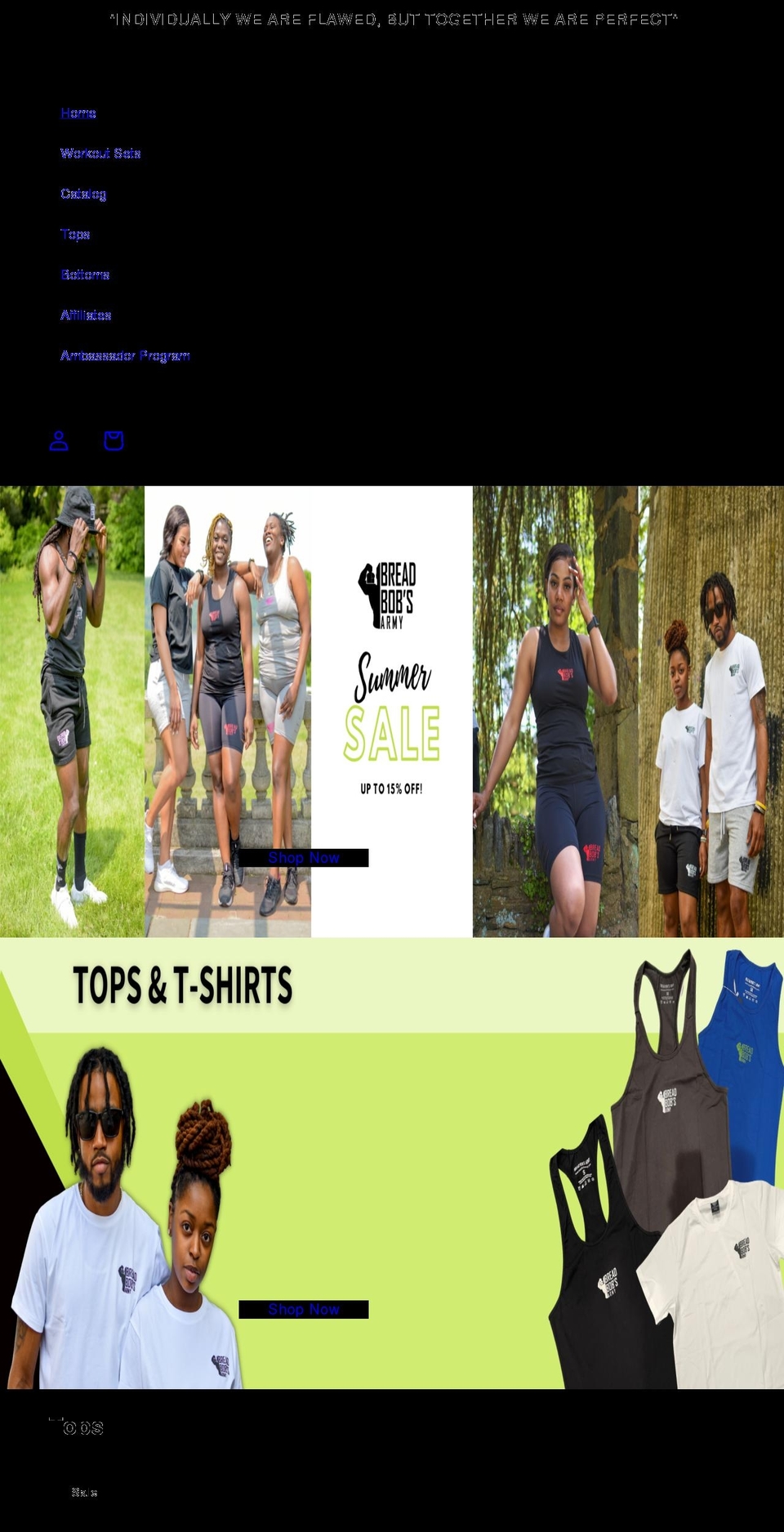 breadbobsarmy.com shopify website screenshot