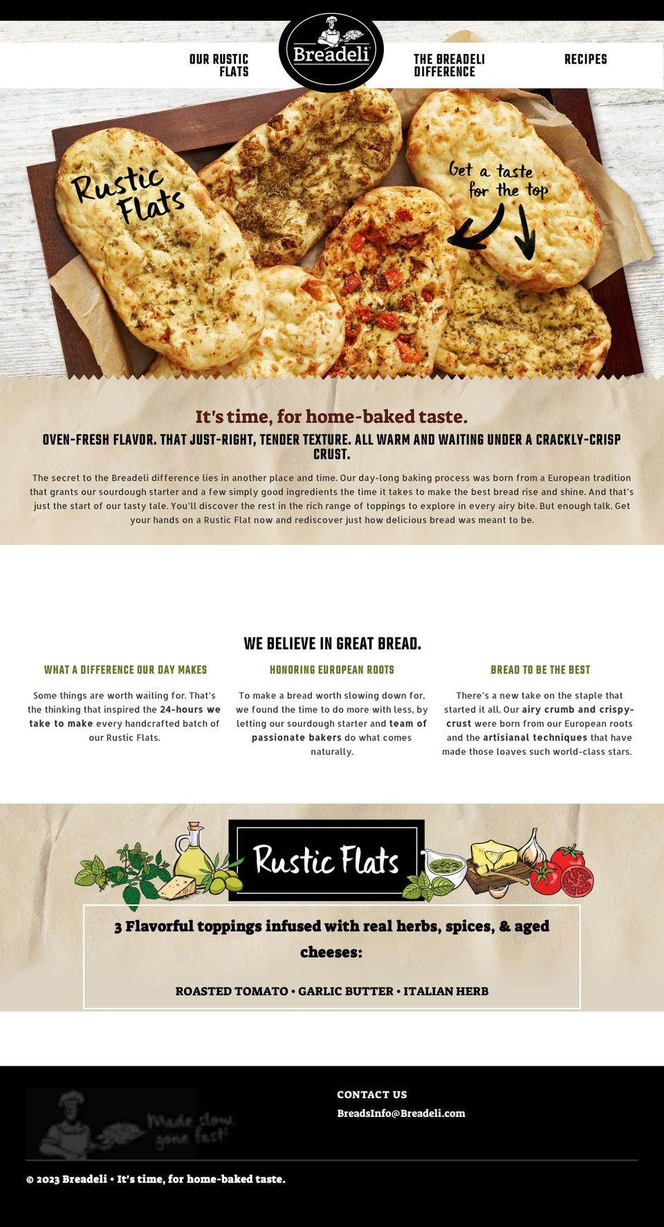 breadeli.com shopify website screenshot