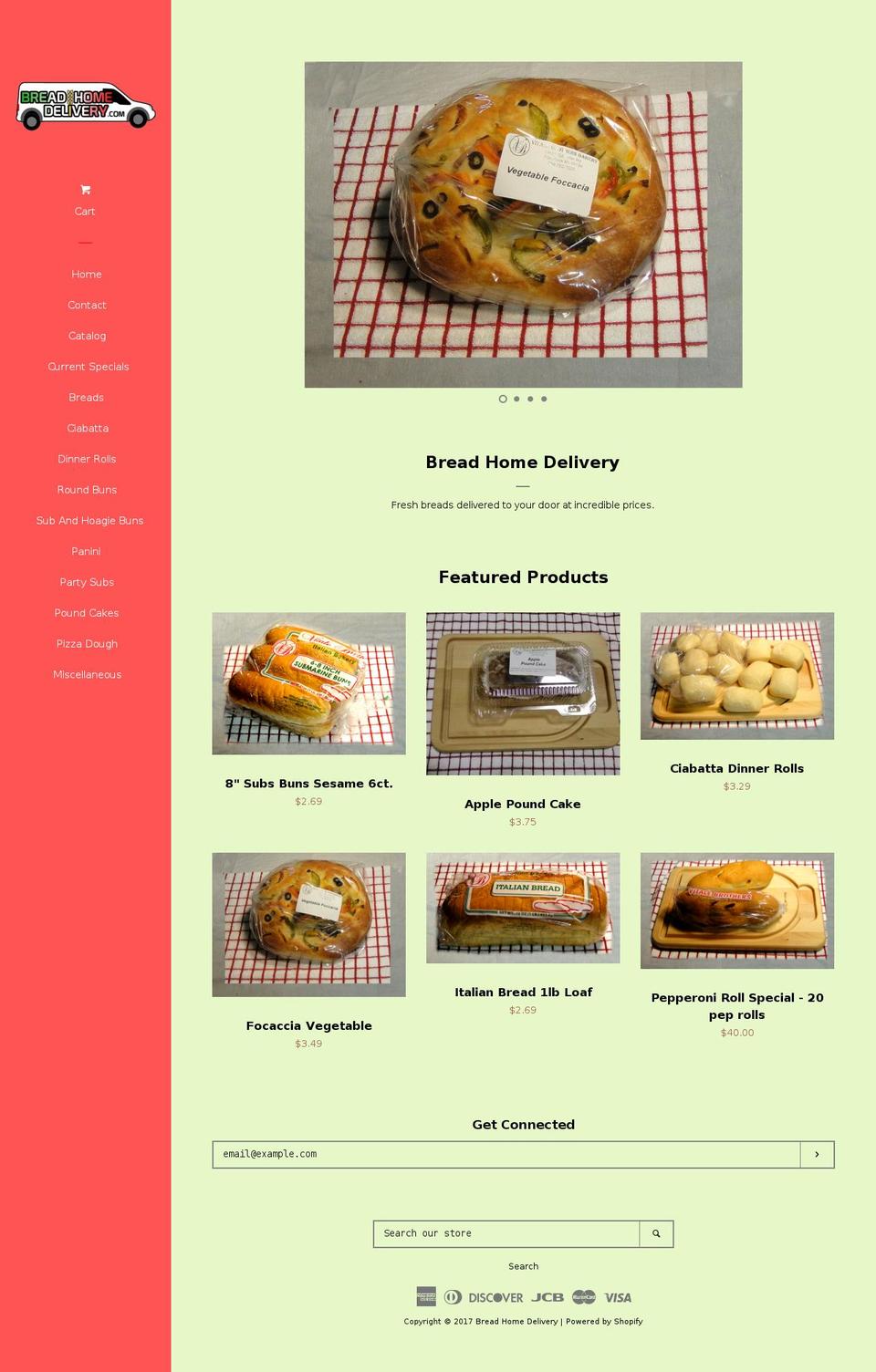 breadhomedelivery.com shopify website screenshot
