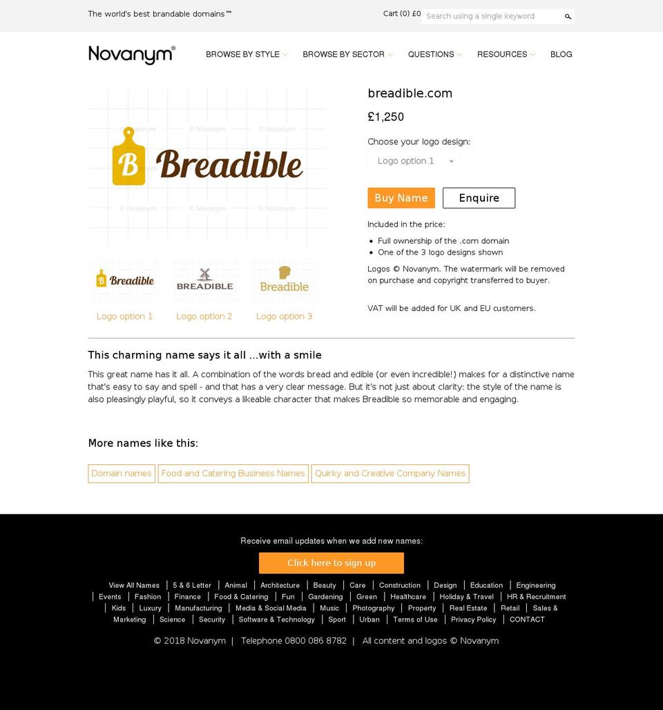 breadible.com — Shopify storefront screenshot