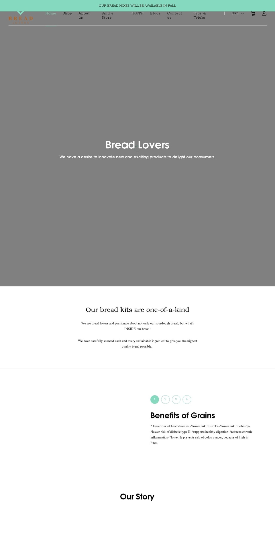 breadlovers.net shopify website screenshot