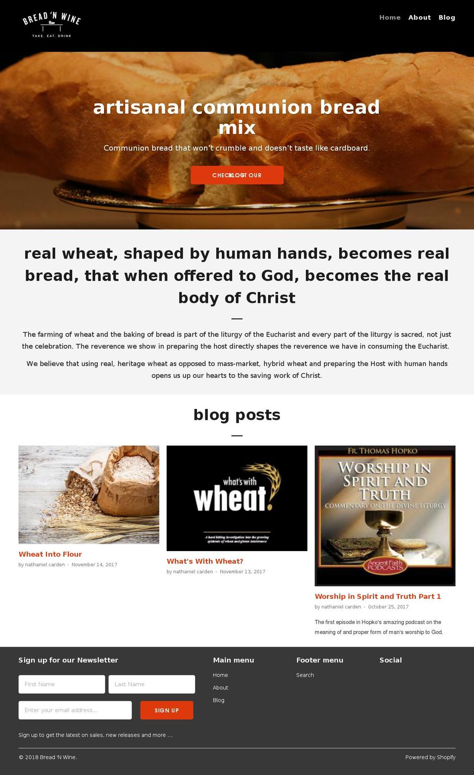 breadnwine.com shopify website screenshot