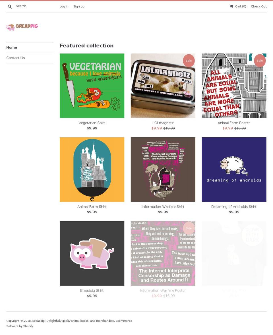 breadpig.net shopify website screenshot