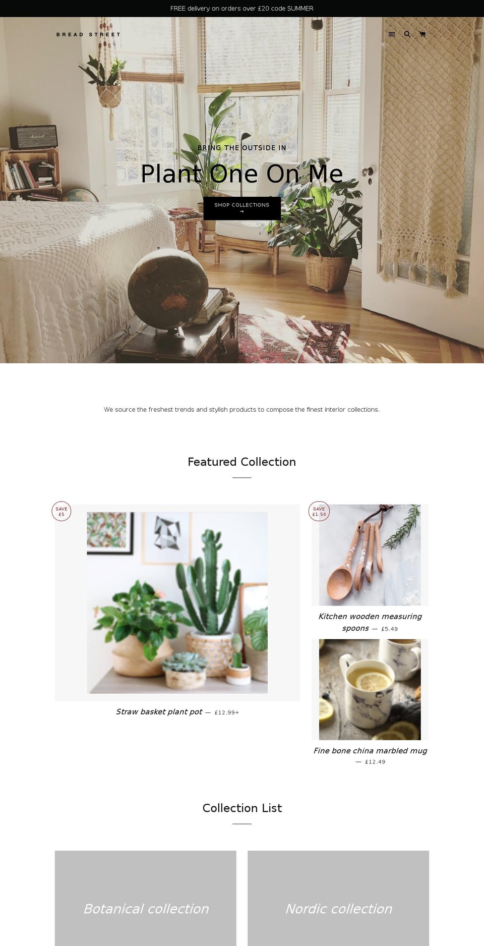 breadstreetstudio.com — Shopify storefront screenshot