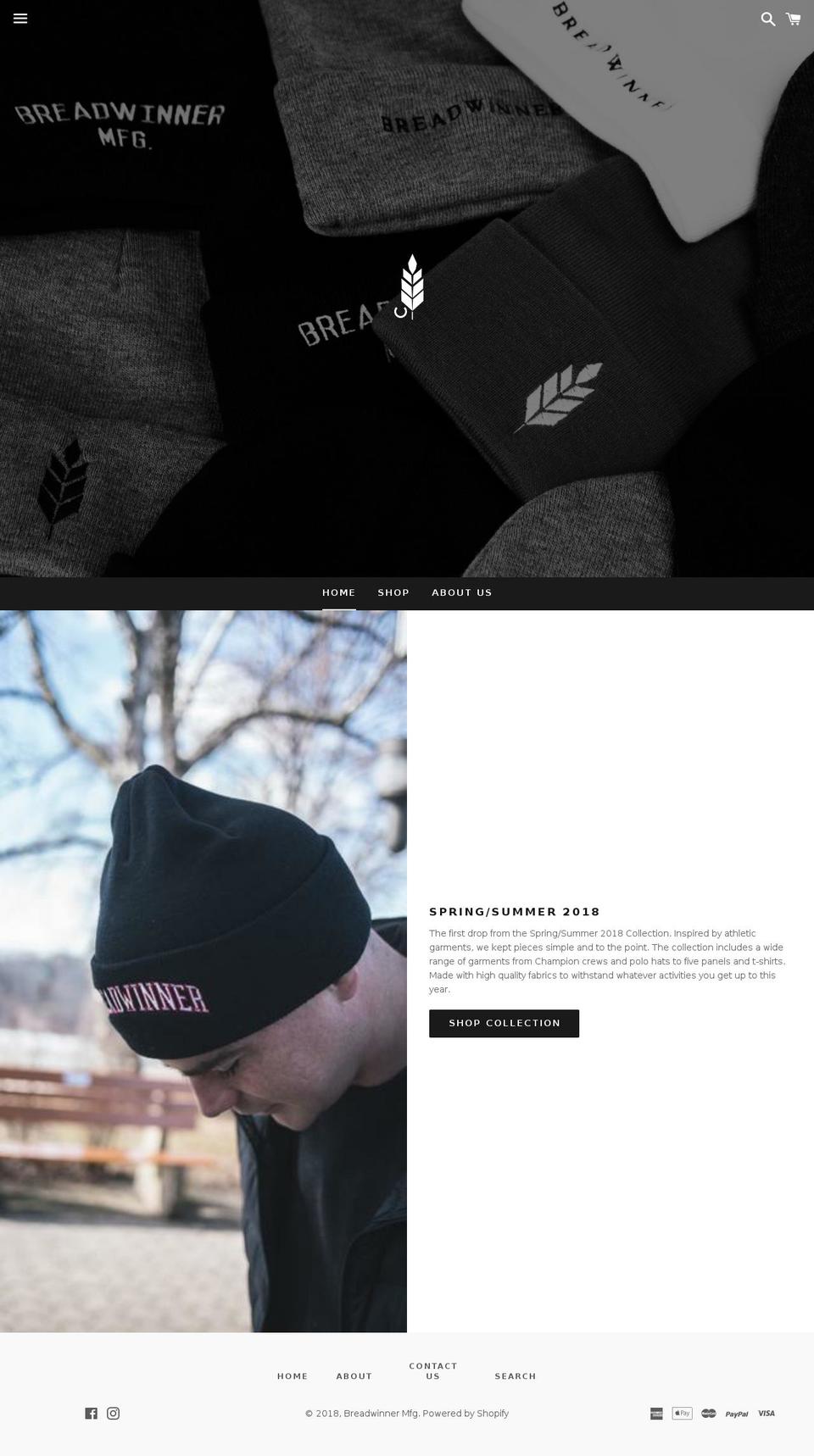 breadwinnermfg.com shopify website screenshot