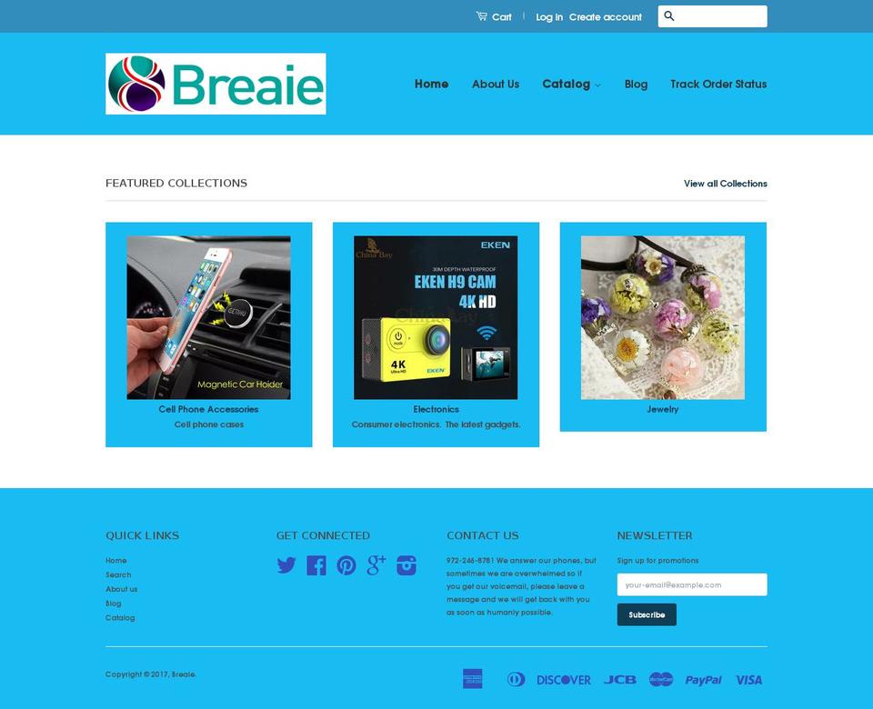 breaie.com shopify website screenshot