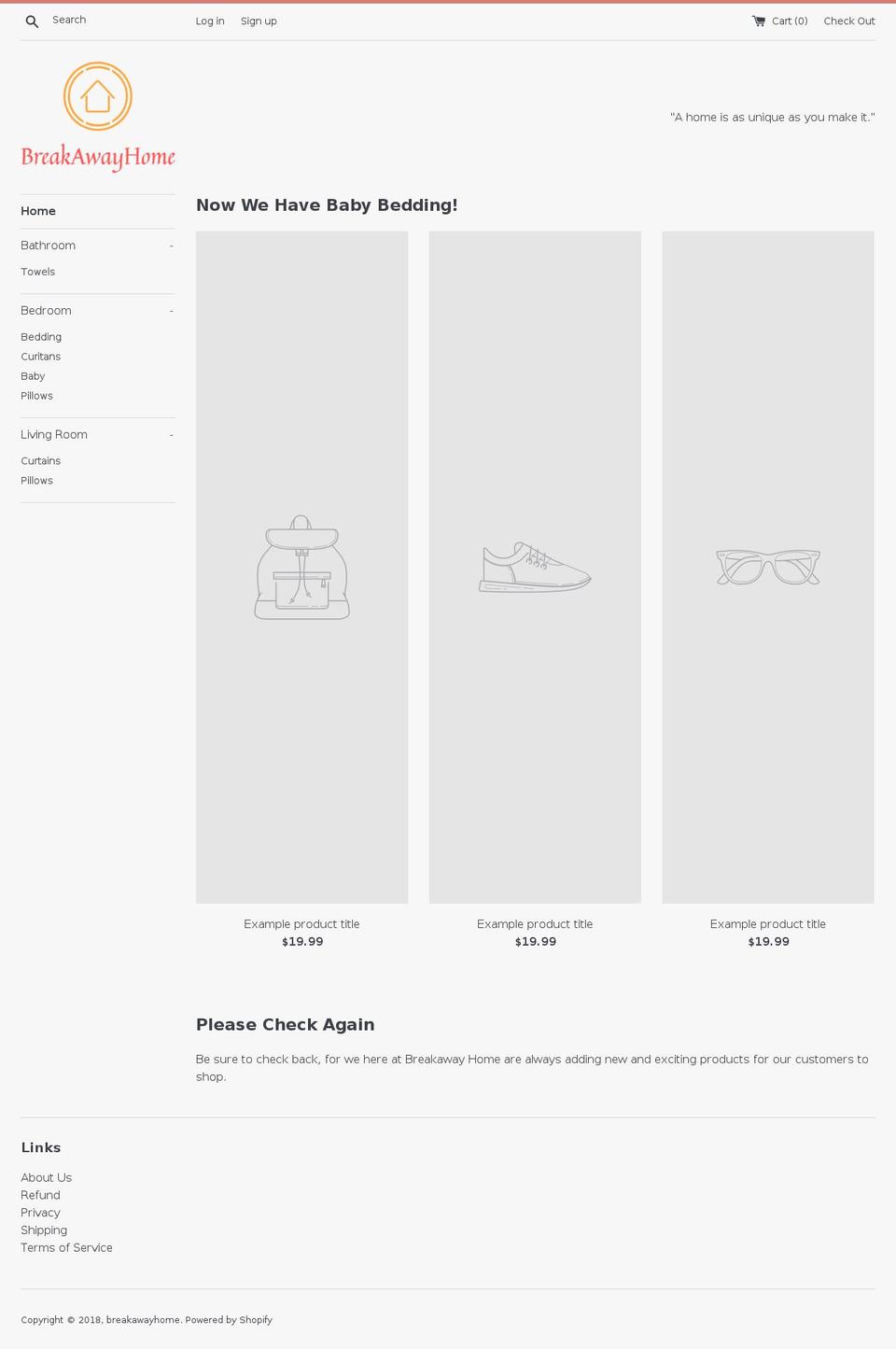 breakawayhome.com — Shopify storefront screenshot