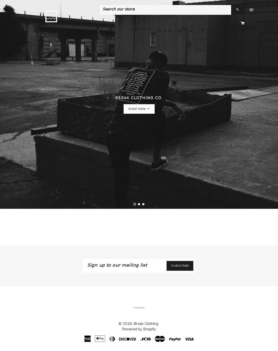 breakclothingco.com shopify website screenshot
