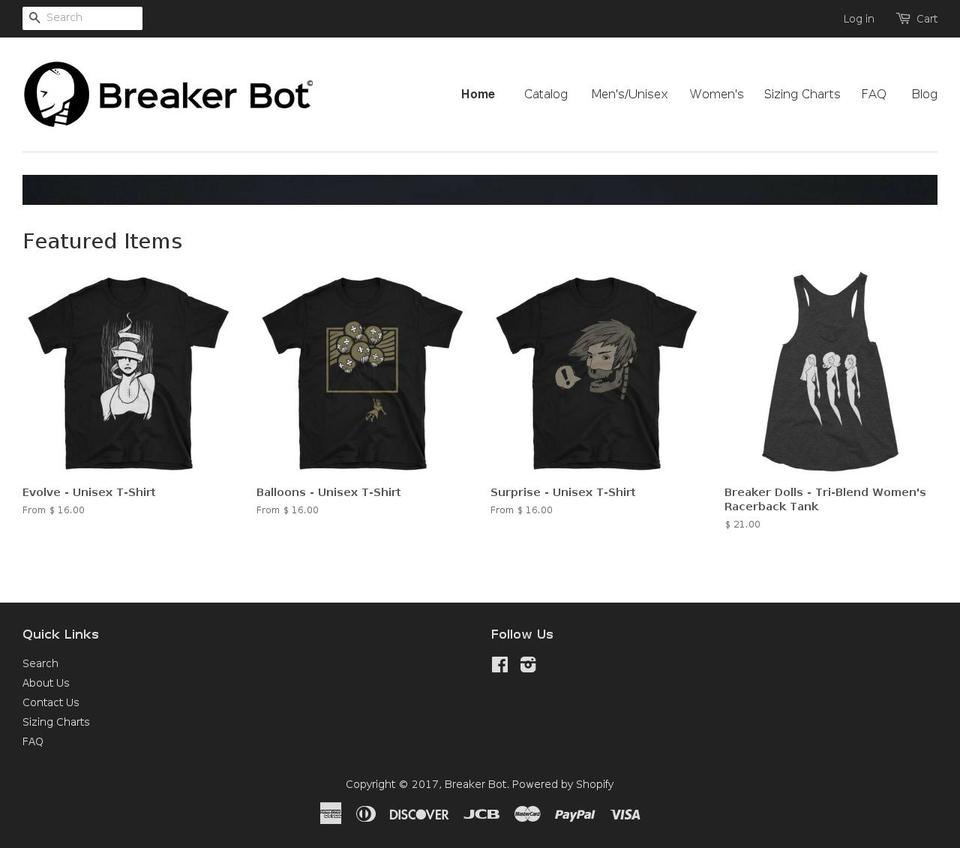 breakerbot.com shopify website screenshot