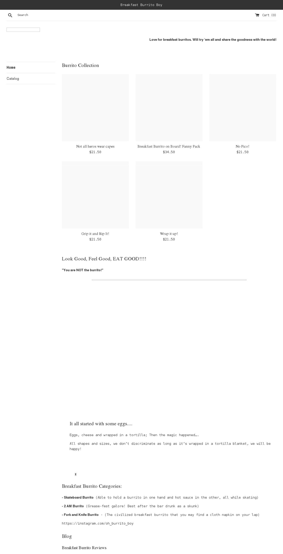 breakfastburritoboy.com shopify website screenshot