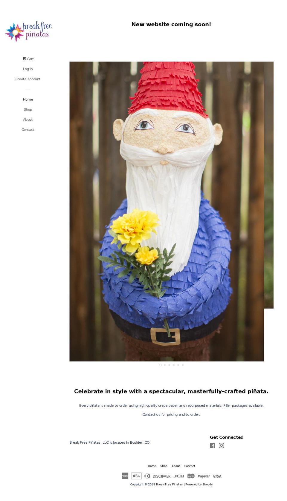 breakfreepinatas.com — Shopify storefront screenshot
