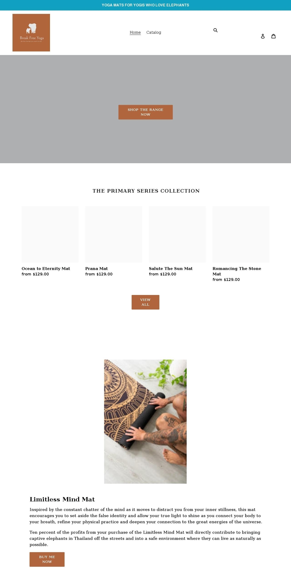 breakfreeyoga.com shopify website screenshot