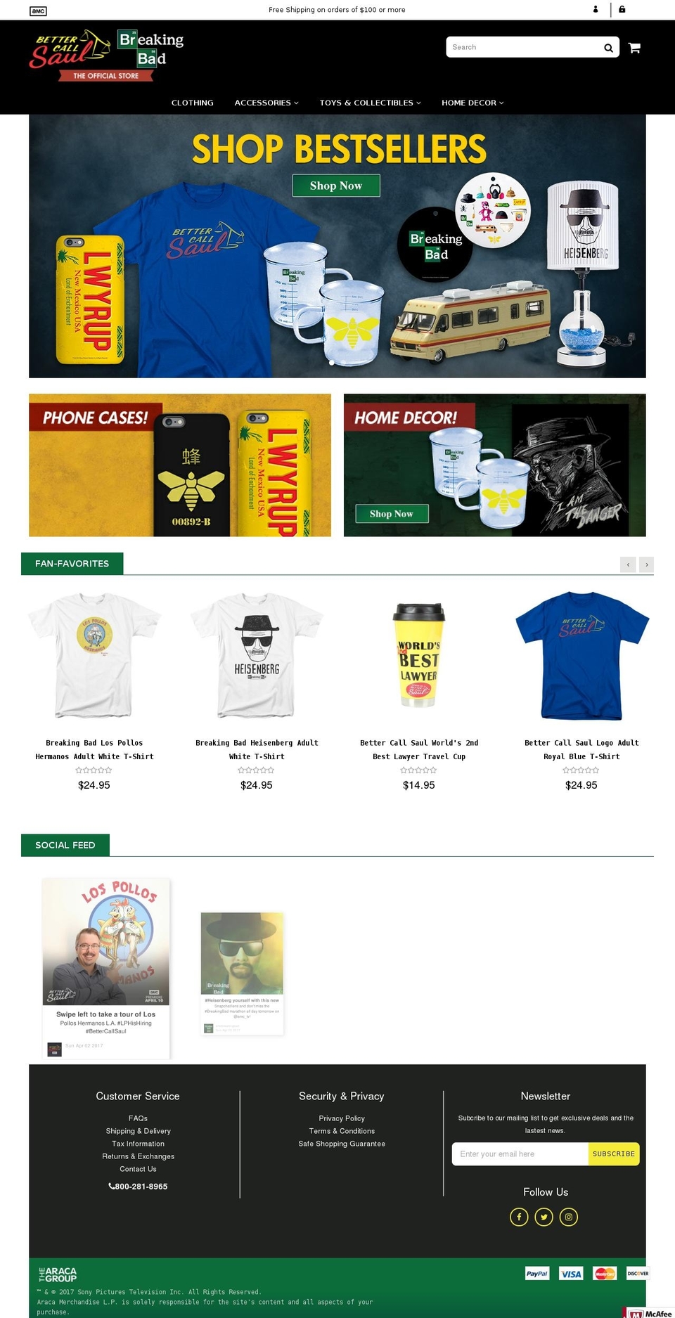 breakingbadstore.com shopify website screenshot