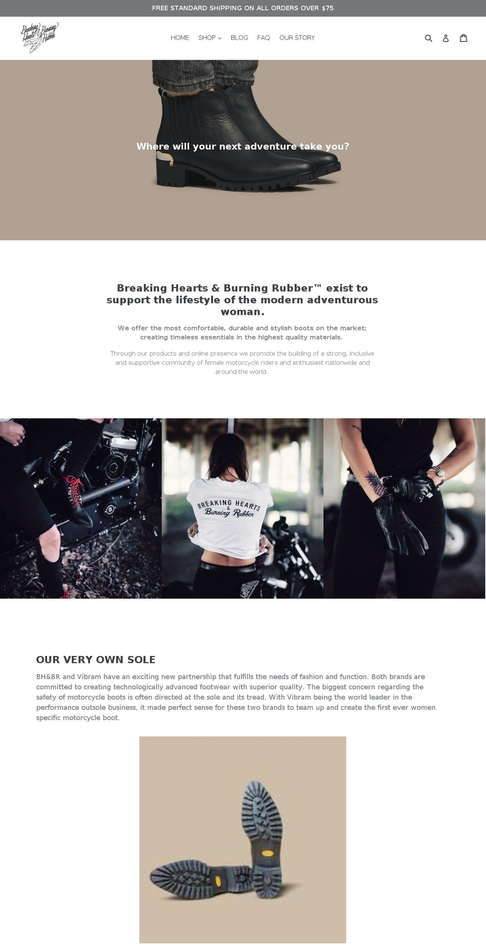 breakingheartsandburningrubber.com shopify website screenshot