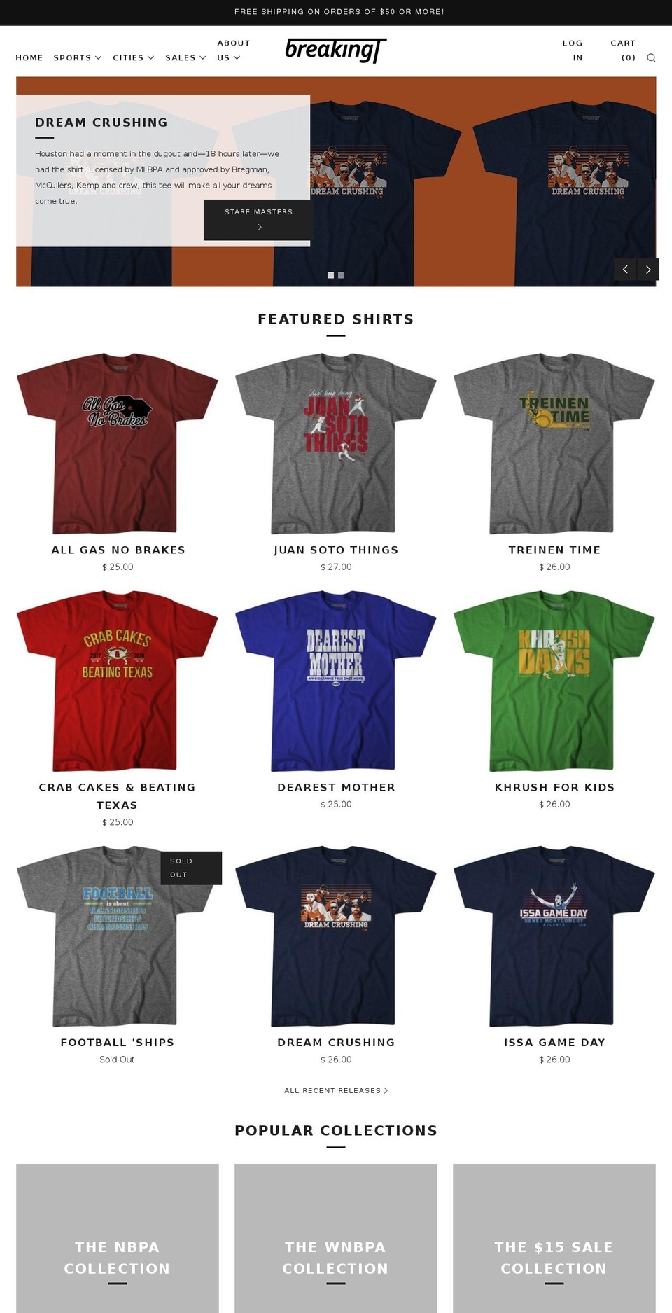 breakingtee.com — Shopify storefront screenshot