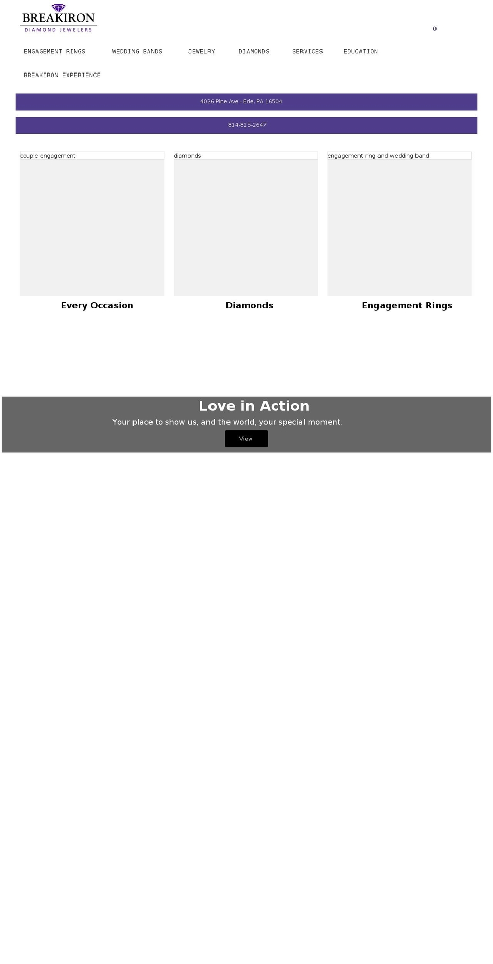 breakironjewelers.com shopify website screenshot