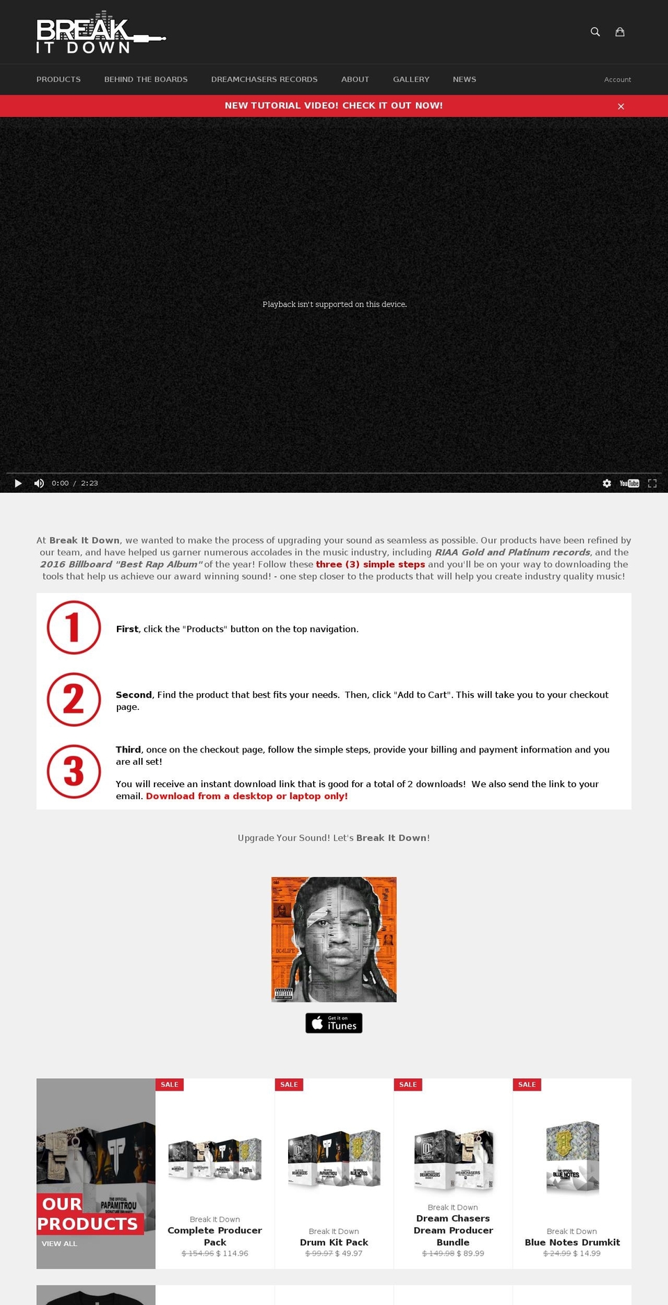 breakitdwn.com shopify website screenshot