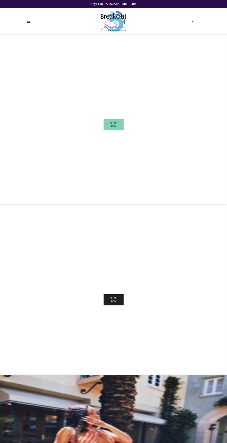 breakoutswim.com shopify website screenshot