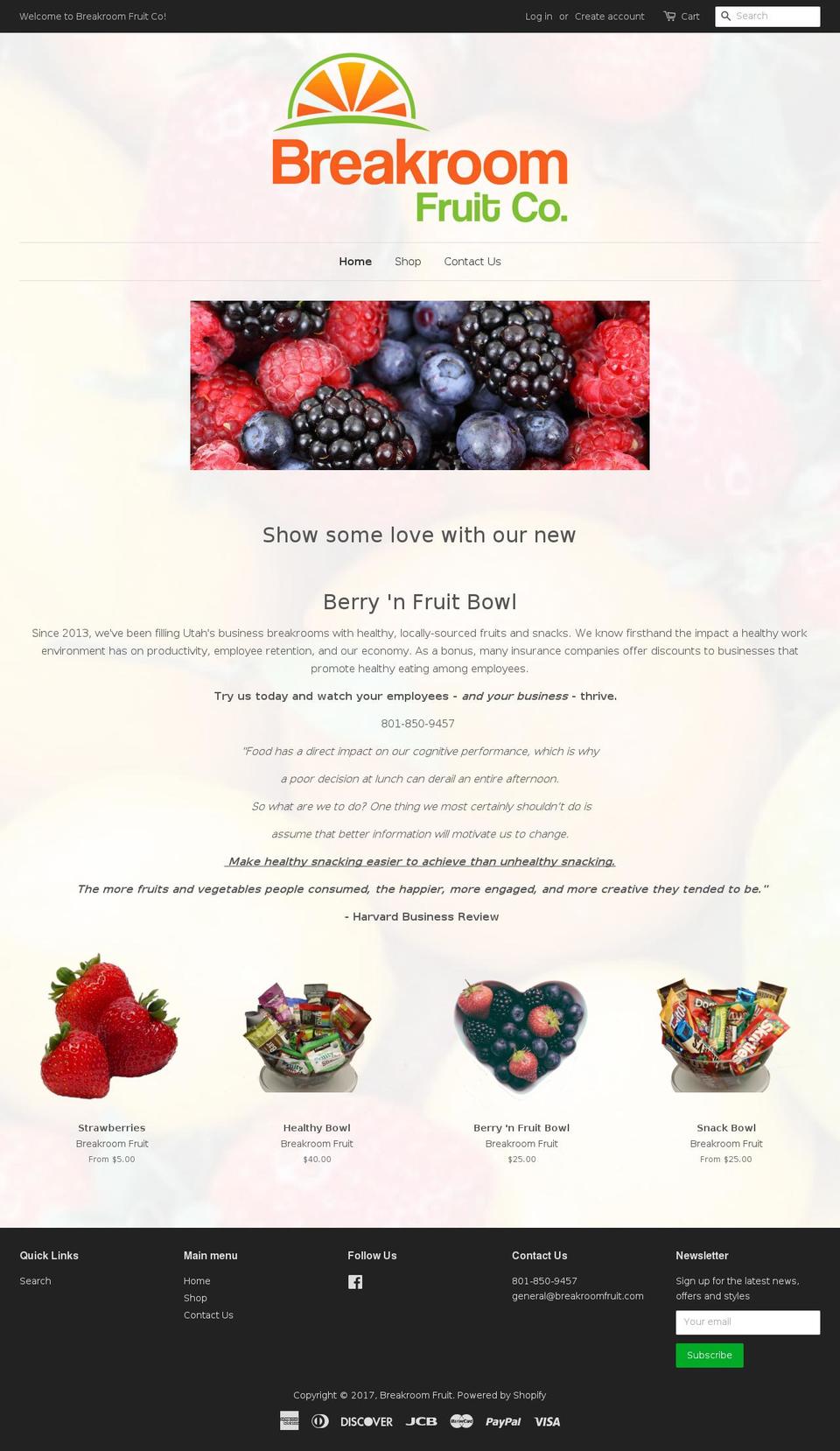 breakroomfruit.com shopify website screenshot