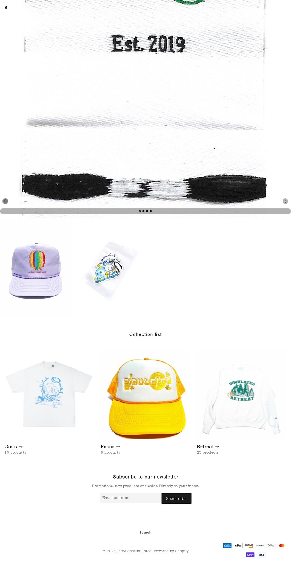breakthesimulated.com shopify website screenshot