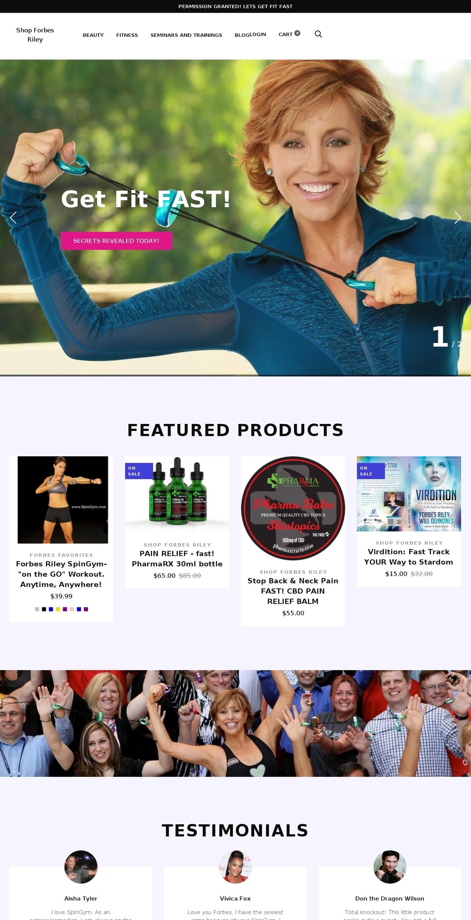 breakthroughwithforbesriley.com — Shopify storefront screenshot