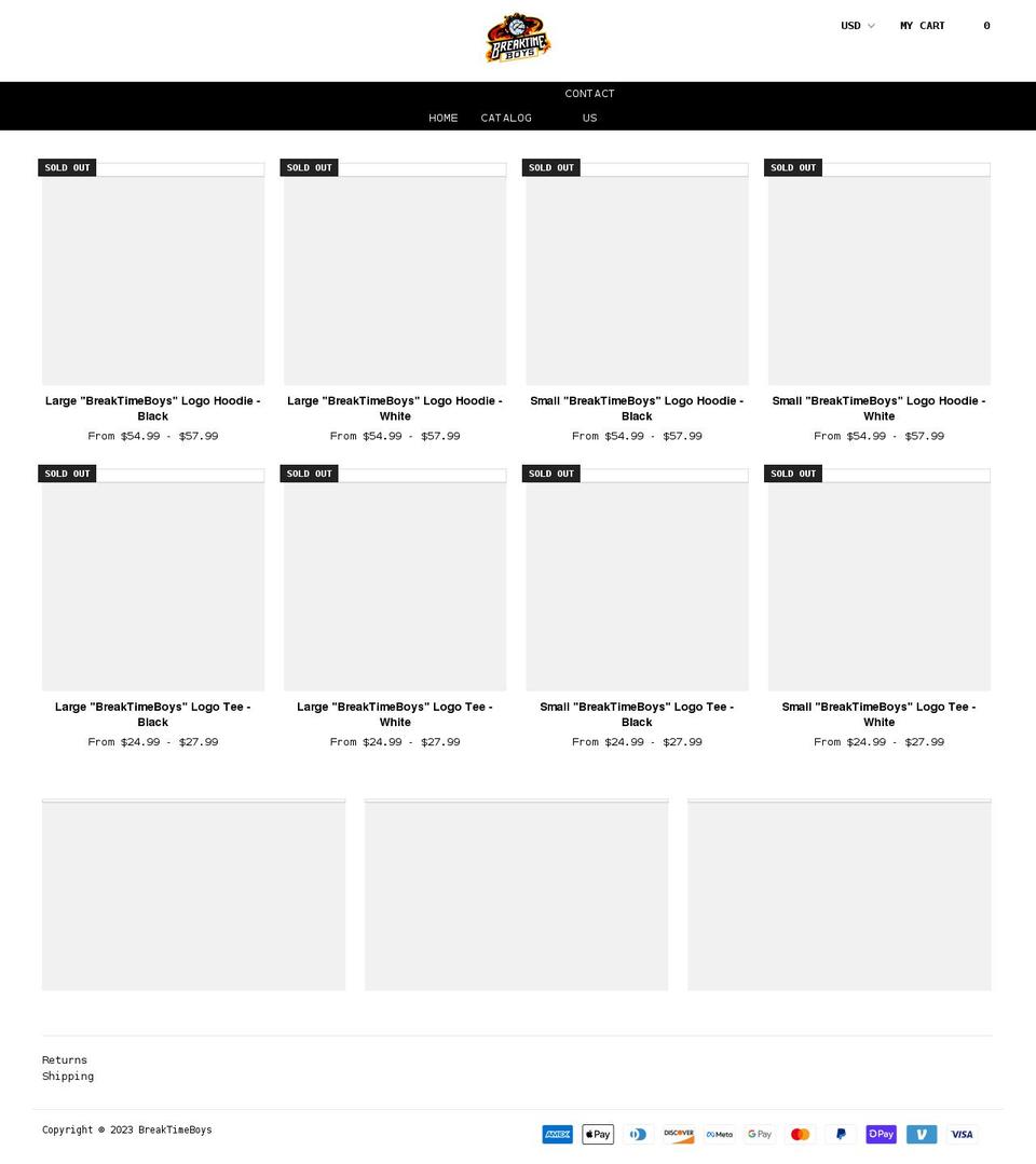 breaktimeboys.myshopify.com shopify website screenshot