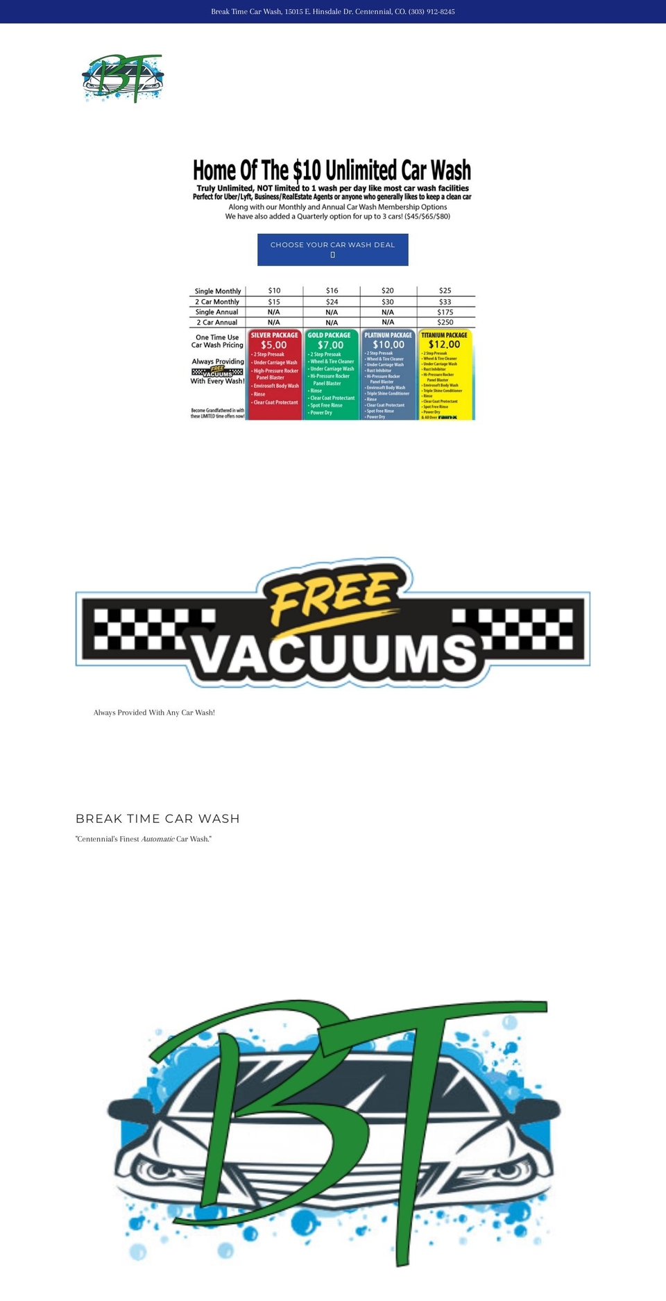 breaktimecarwash.com shopify website screenshot