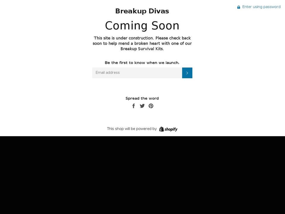 breakupdivas.com shopify website screenshot