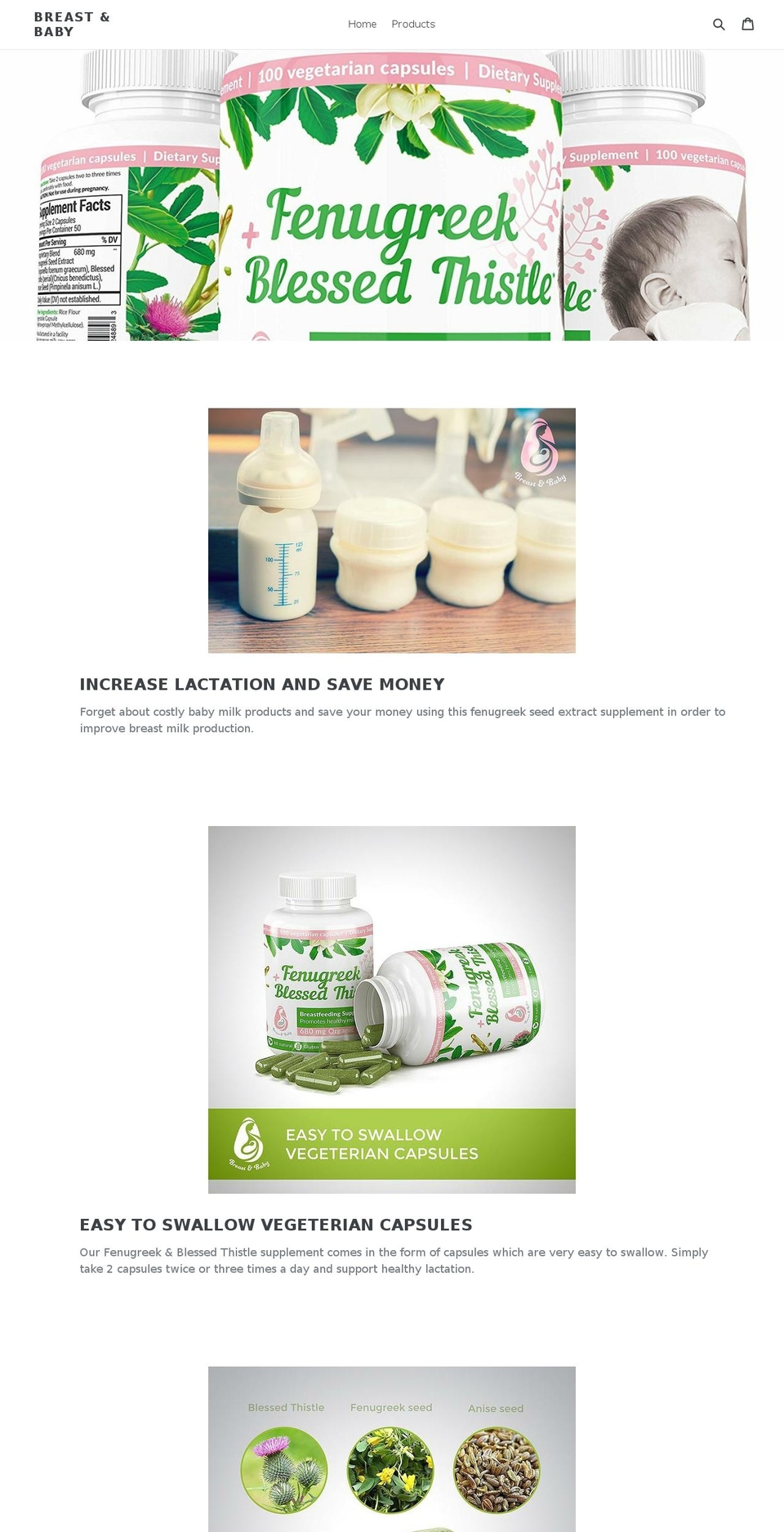 breastandbaby.net shopify website screenshot