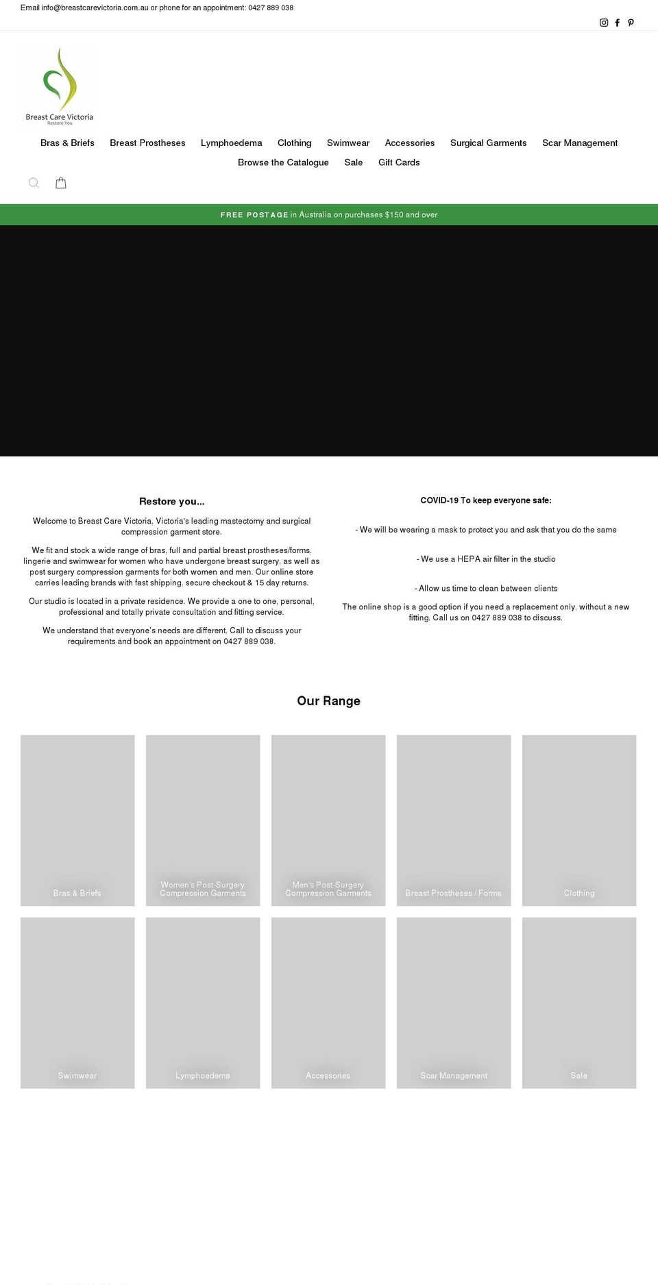 breastcarevictoria.com.au shopify website screenshot