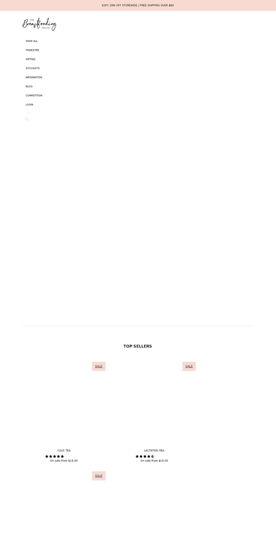 breastfeedingteaco.com shopify website screenshot