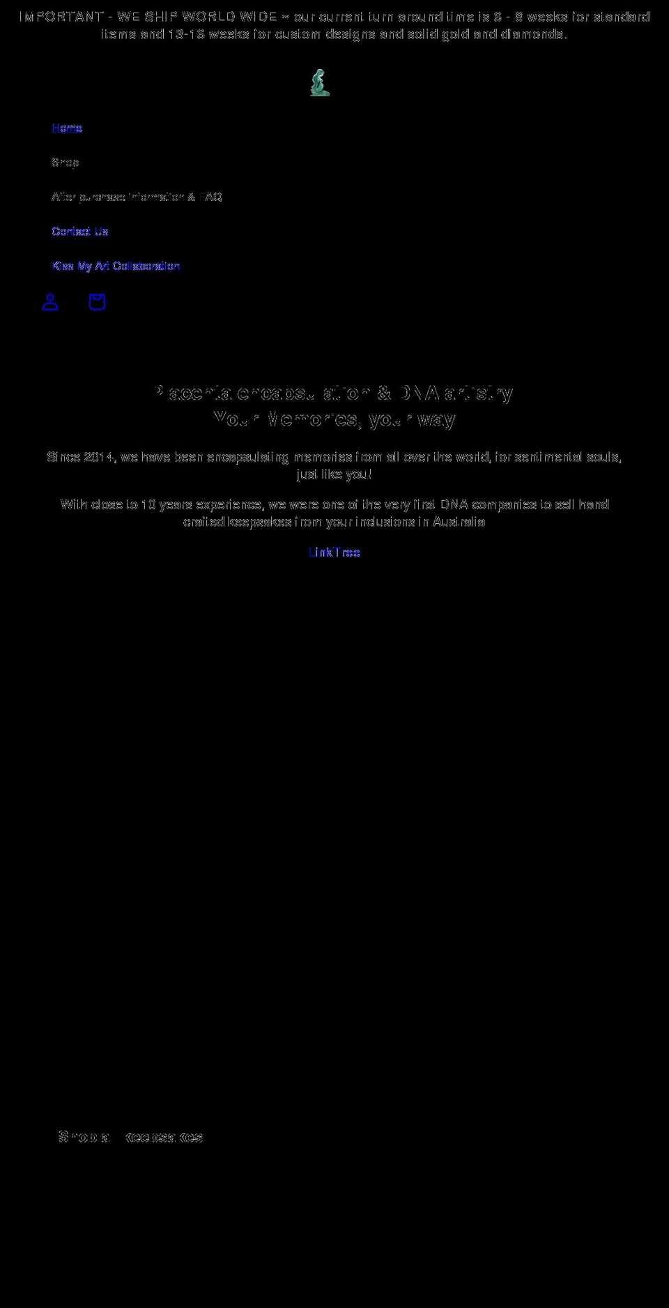 breastmilkjewellery.com shopify website screenshot