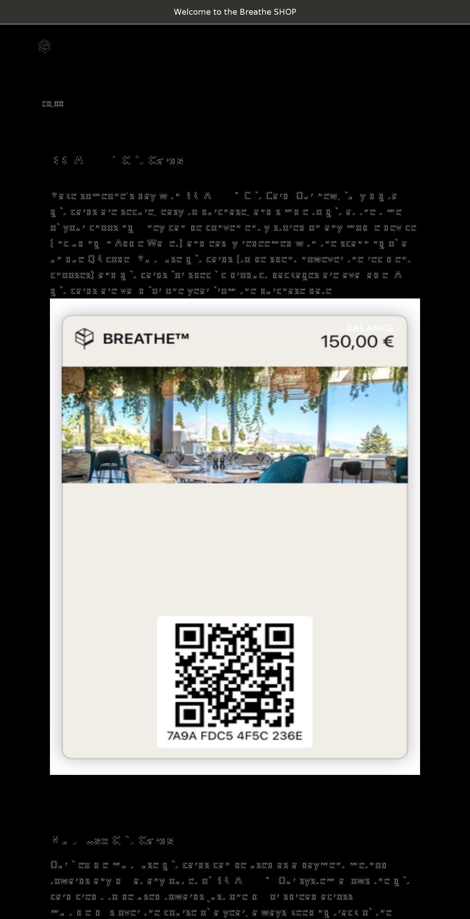 breathe-marbella.myshopify.com shopify website screenshot