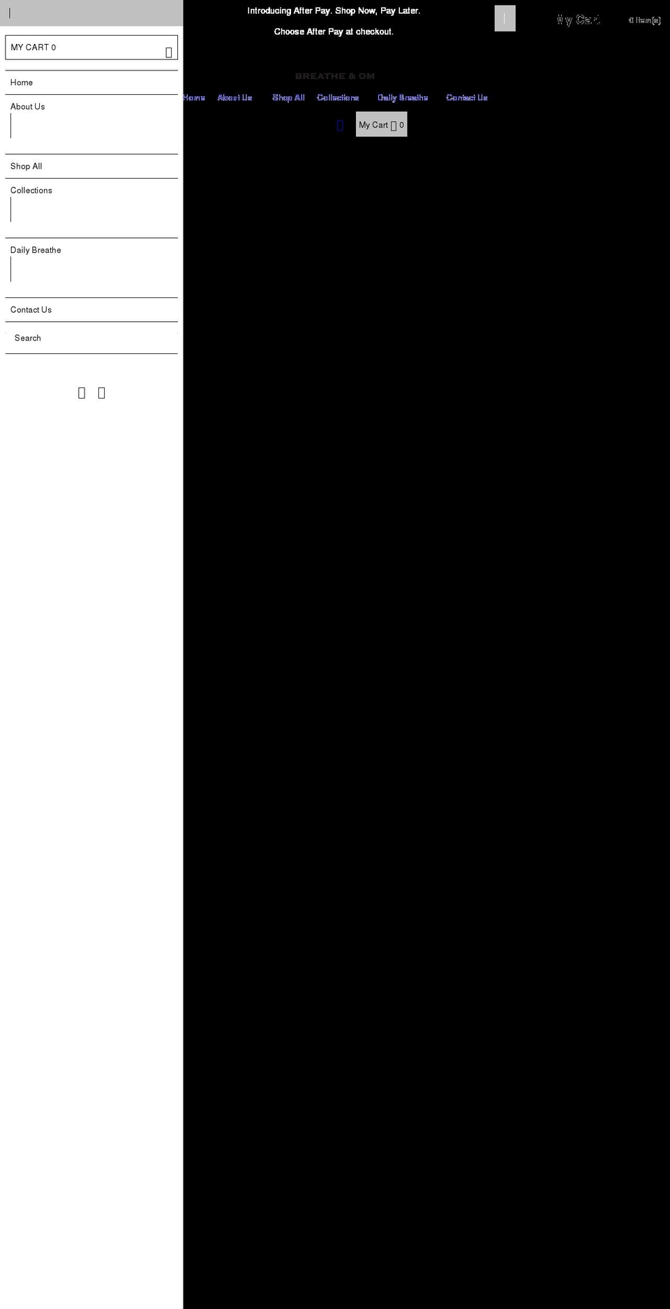 breatheandom.com shopify website screenshot