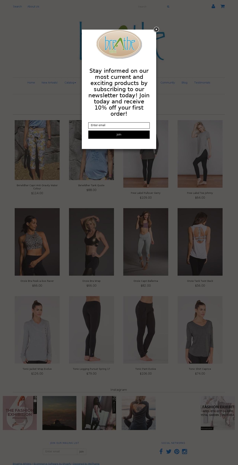 breatheathletic.com shopify website screenshot