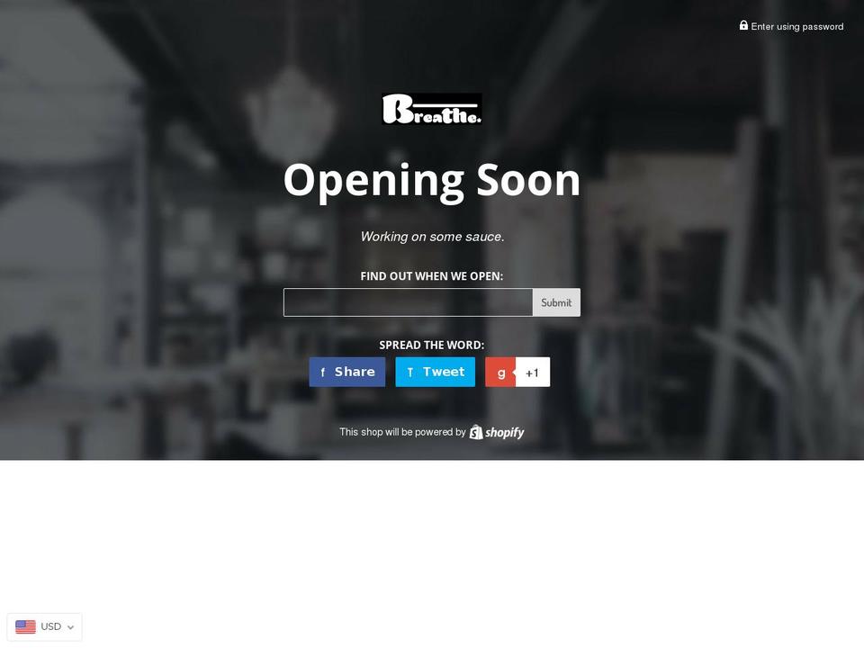 ThemeX Shopify theme site example breathebrand.com