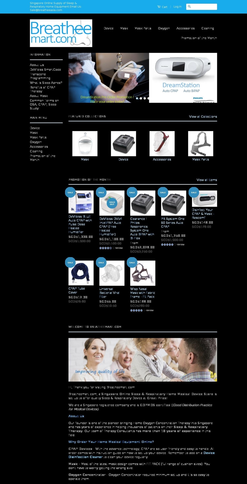 breatheemart.com shopify website screenshot