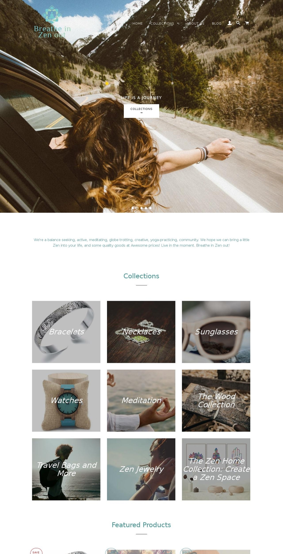 breatheinzenout.com — Shopify storefront screenshot