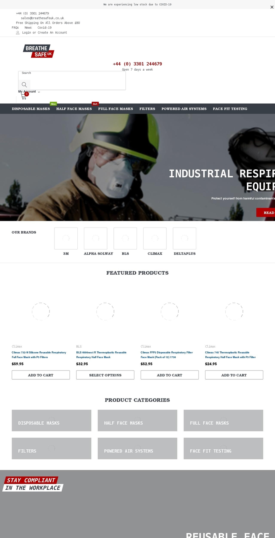 breathesafeuk.co.uk shopify website screenshot