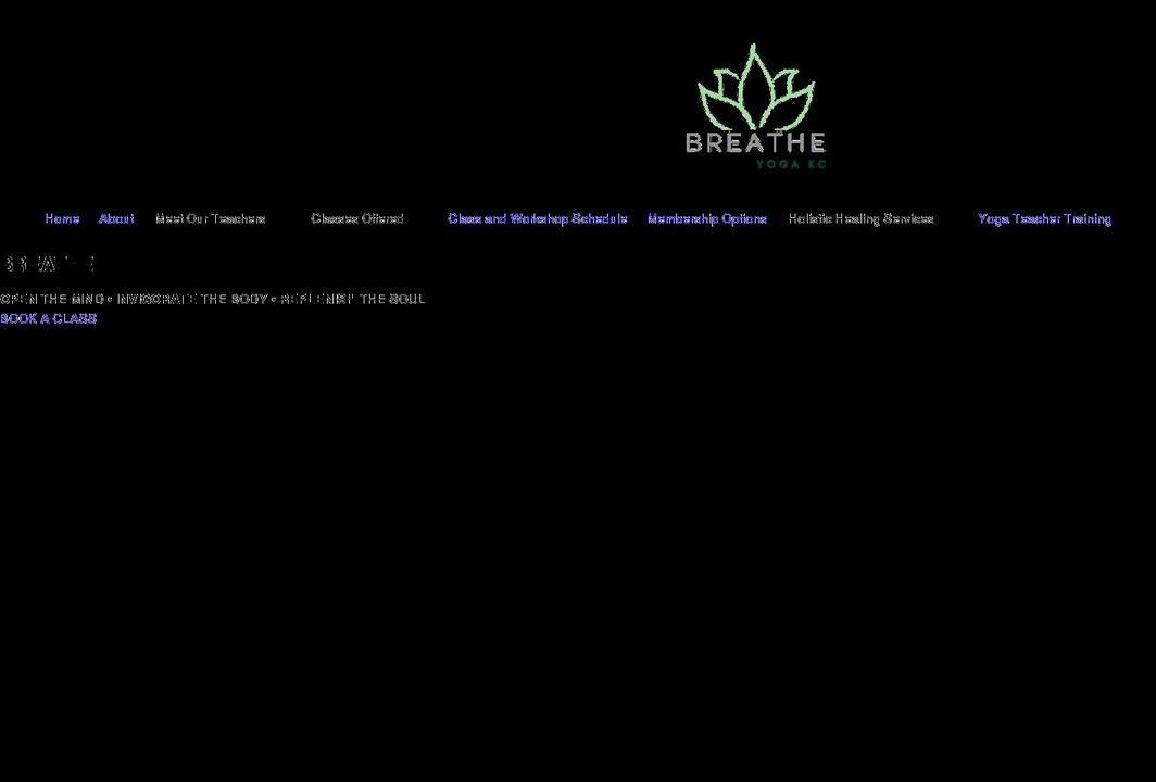 breatheyogakc.com shopify website screenshot