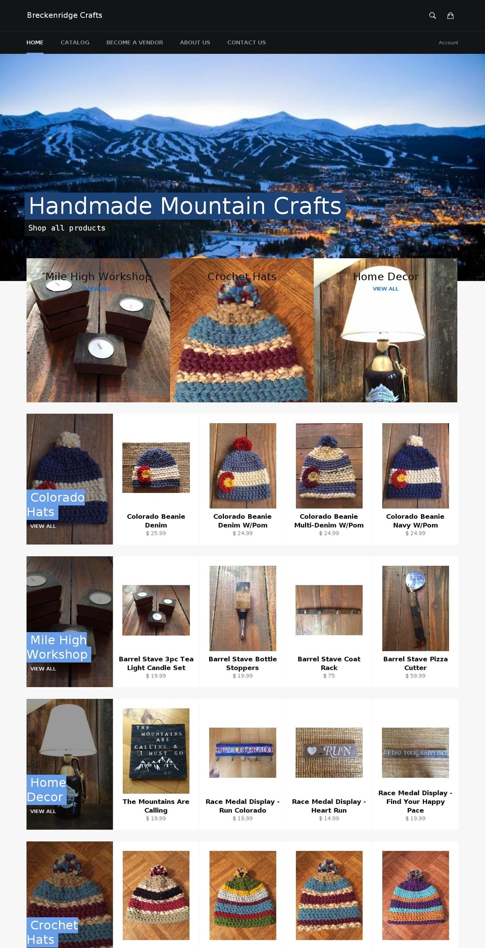 breckenridgecrafts.com shopify website screenshot